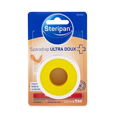 Steripan Esparadrapo de pele sensível, 5 m x 2,5 cm, conjunto de 2