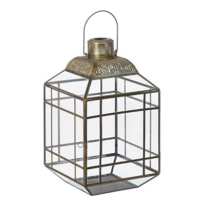 Ljushållare 25 x 25 x 43 cm Glas Guld Metall