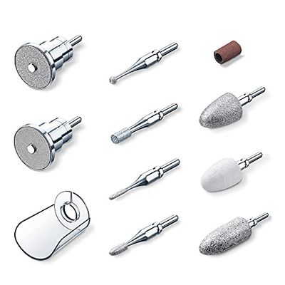 Beurer MP 62 Set de rechange pour l'appareil de manucure MP 62, 9 embouts en saphir et feutre, 30 embouts jetables en papier de verre, avec capuchon de protection pour la poussière d'ongles