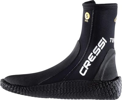 CRESSI Reeftech Boots (38/39 EU) Bottillons en Néoprène 5mm Noir Doublées Idéales pour Les Sports Nautiques Unisex-Adult
