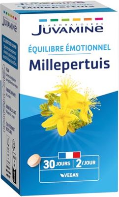 JUVAMINE - Millepertuis - Equilibre et Bien Etre Emotionnel - Soutient la Relaxation et le Bien-être Mental et Physique, Maintien d'un Sommeil Sain - 60 comprimés - Fabriqué en France