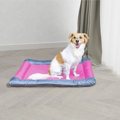 Italian Bed Linen SOGNI E CAPRICCI - Tappeto impermeabile per animali, in poliestere, 80 x 65 x 7 cm, colore: Rosa