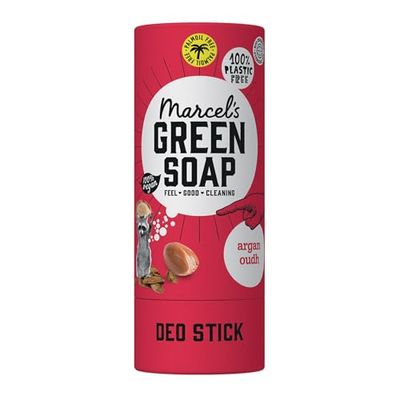 Marcel's Green Soap - Dezodorant w sztyfcie Argan & Oudh - Antytitransparant bez aluminium lub alkoholu - 100% przyjazny dla środowiska - 100% wegański - 97% biodegradowalny - 40 g
