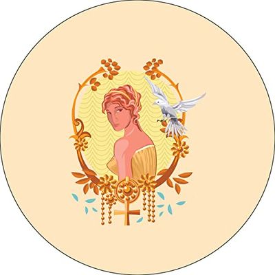 Bonateks, Ronde digitaal bedrukte muismat, antislip onderkant, voor kantoor en thuis, diameter: 22 cm