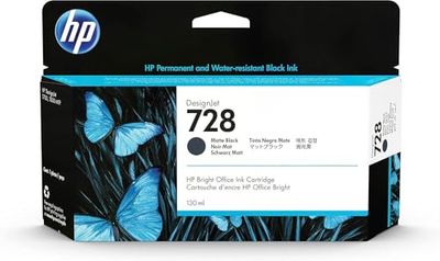 HP 728 ‎3WX25A, Cartuccia Originale HP da 130 ml, Compatibile con DesignJet t830 e t730, Nero Opaco
