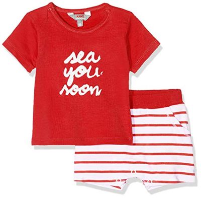 Kanz Set 2tlg. (t-Shirt 1/4 Arm + Shorts) Conjunto, (Flame Scarlet|Red 2550), 3 Mes para Bebés
