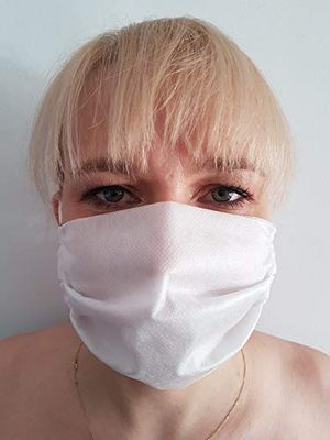 10 pezzi / 3 strati maschera protettiva in tessuto non tessuto con elastico ipoallergenico non sterile riutilizzabile/certificato Oeko-Tex/misura universale/bianco