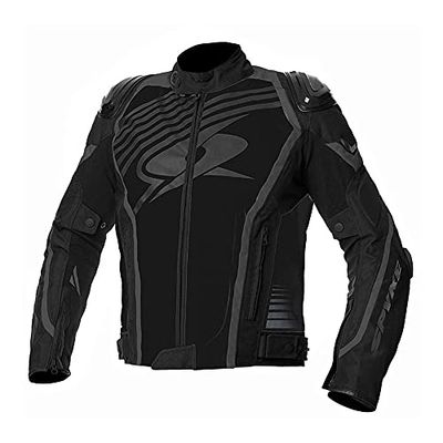 Spyke Kurtka motocyklowa z tkaniny Aragon GT Dry Texno, kolor czarny, rozmiar 54