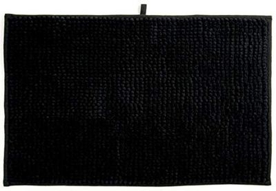 MSV Badrumsmatta badrumsmatta duschmatta chenille hög lugg badrumsmatta 40 x 60 cm – svart