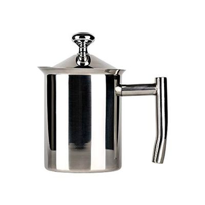 Café Ole Stainless Steel Milk Frothing Jug, Highly Polished, 400ml, Silver