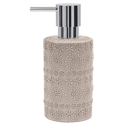Spirella Distributeur de Savon Porcelaine Relief Beige