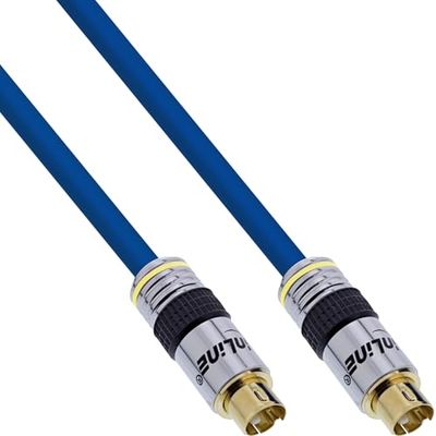 InLine 20190 Cavo S-Vhs, Mini Din 4Pin Maschio Dorato, 3 m, Blu