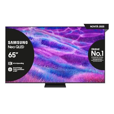 Samsung Smart TV 65'' QE65QN83FAUXZT Neo QLED 4K Mini LED, NQ4 AI Gen2 Processor, 4K AI Upscaling, AI Customization Mode, Dolby Atmos & OTS Lite, Simple Chamfer Design, 2025, 2025 QN83F, 65"