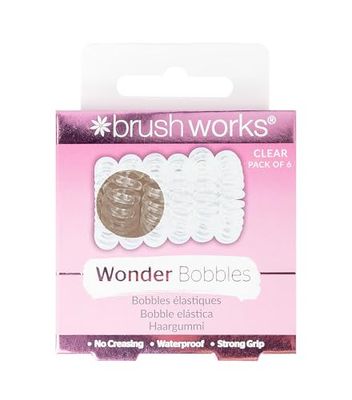 Brushworks Wonder Bobble Ealstico per Capelli a Spirale, Trasparente, Pacco da 6