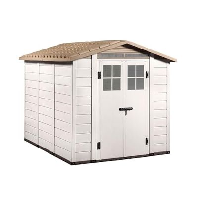 Gardiun Abri de Jardin en Résine Tuscany Evo 240 6 m² 262x230x220 cm Blanc/Beige