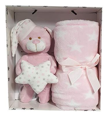 Duffi Baby 0782-06 Muziekdoos + deken, 2-delig, 90 x 75 cm, meisjes, roze