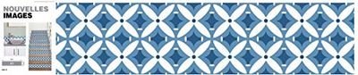 Draeger Paris - Stickers carrelage Bandes Fleur géométrique Bleu