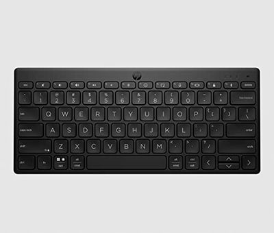 HP 350 draadloos en bluetooth-toetsenbord, verbinding met meerdere apparaten, Qwerty, emoji, compatibel met Windows, Android, Chrome OS, MacOS, iPadOS, zwart (Italiaanse lay-out)