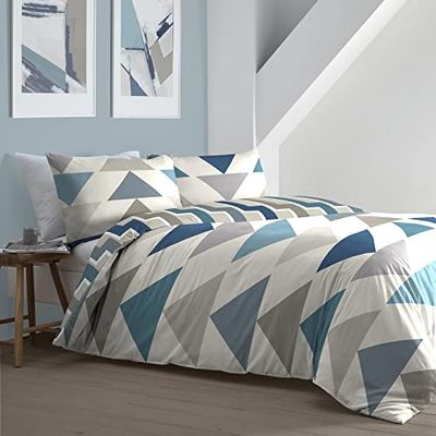 Fusion - Loxton - Duvet Cover Set - Double Bed Size in Blue