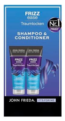 John Frieda Frizz Ease Drömlockar Set – schampo, 250 ml & balsam, 250 ml – hårtyp: vågig, lockig, frizzy – närande för svepande definierade lockar