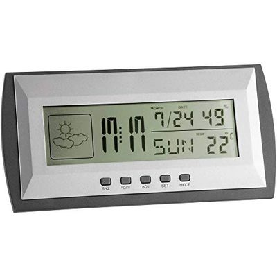 TFA Dostmann Digitaal weerstation, binnentemperatuur, luchtvochtigheid, maximum- en laagste waarden, tijd en datum, alarm