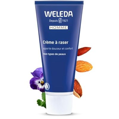 WELEDA - Crème à Raser - Tous Types de Peaux - Prépare la Peau au Rasage - Tube 75 ml