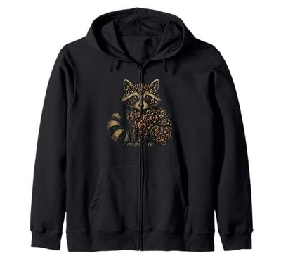 Musical Notes Raccoon Music Musician Zip Hoodie