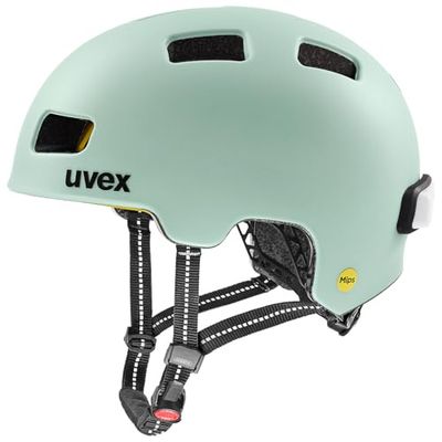 uvex city 4 MIPS - lightweight city helmet for women and men - MIPS-systeem - inclusief LED-verlichting - light jade matt - 55-58 cm