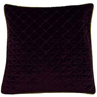 Riva Home Quartz 45X45 FEATH Cush AUBER/MO, Polyester, Aubergine Lila/Moosgrün, 45x45cm