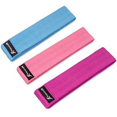 ProsourceFit Stoffen Loop weerstandsbanden set met anti-slip grip, mini-trainingsbanden voor fitnesstraining om benen, bilspieren en buit te versterken