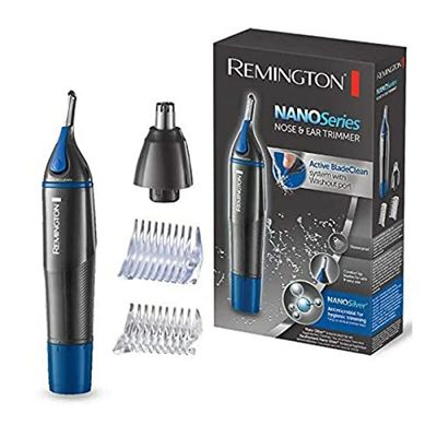 Remington NE3850 [antimicrobiële] neustrimmer uit de Nano-serie (dubbelzijdig draaibare kop, wenkbrauwkam, eenvoudige en snelle reiniging), verpakking kan variëren