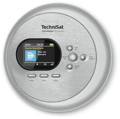 TechniSat DIGITRADIO CD 2GO BT Portable CD Player with 2 Batteries (Discman, with MP3 Resume Function, Bluetooth, ASP, Headphones with Integrated Antenna, DAB+/FM Reception, Equalizer, Favourite