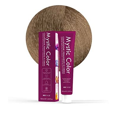 Mystic Color - Colore Biondo Chiaro Intenso 8.0 - Tinta per Capelli - Colorazione Professionale in Crema a Lunga Durata - Con Cheratina Idrolizzata, Olio di Argan e Calendula - 100 ml