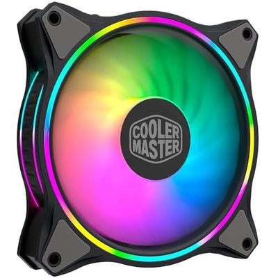 Cooler Master MasterFan MF120 Halo Duo-Ring ARGB Fan, 24 Independently LEDS,120mm PWM Static Pressure Fan, Absorbing Pads for Computer Case & Liquid Radiator