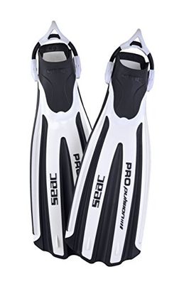 SEAC Propulsion S dykfenor med elastisk rem, tillverkad i Italien unisex, vuxen, flerfärgad (vit/svart), M-L