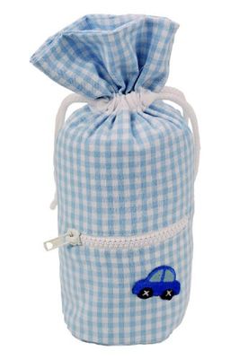 Dr. Junghans Medical 4013252621226 verbandtas - EHBO-tas - noodtas voor kinderen, geruit wit/lichtblauw