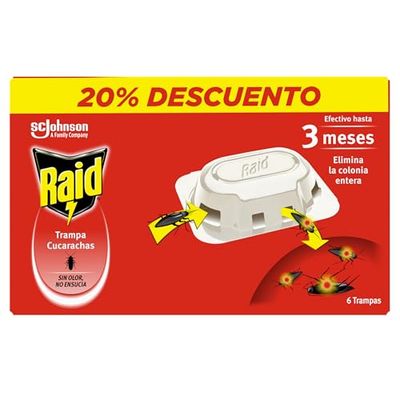 Raid Cebos Anticucarachas, Trampa para Eliminar Cucarachas y Huevos, 1Unidad