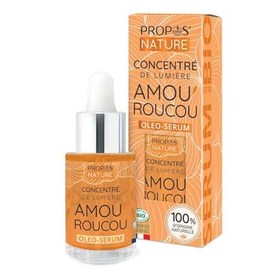 Concentré de lumière Bio Amou'Roucou - Oléo-sérum pour l'éclat de la peau - Roucou, Carotte, Astaxanthine -100% naturelle - Fabriqué en France - 30ml