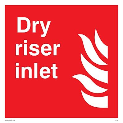 Viking Signs Dry riser inlet Sign - 200x200mm - S20, Red/White