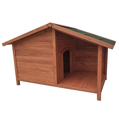 Urban Living Mon Jardin Niche pour Chien avec Patio en Sapin 102X64Xh65Cm