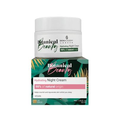Skin Academy London | Botanical Beauty Hydrating Night Cream | 98% Nature Derived | Vegan | 50ml