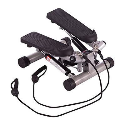 Ultrasport Swing Stepper avec bandes élastiques / Stepper à niveau de difficulté réglable et console de commande sans fil – Stepper Up-Down pour sportifs débutants et confirmés, dimensions compactes