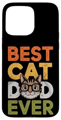 Best Cat Dad Ever: Retro Cool Cat Graphic Custodia per iPhone 15 Pro Max