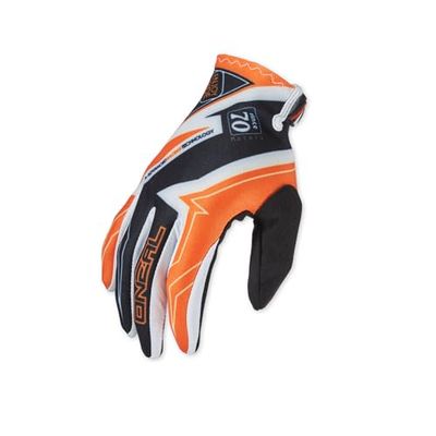 O'NEAL Luvas de bicicleta e motocross | MX MTB Motocross Enduro para motociclo | design leve e simples para um ótimo toque no guiador, luva de cofre Racewear | adulto, preto laranja, tamanho M