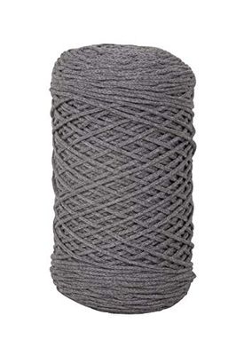 Rayher Braidy Filo Riciclato, intrecciato, 2 mm Ø, Grigio Pietra, Gomitolo circa 250 m (250 g), Filato per Lavori Creativi, Macramè, Pannelli, Progetti Con Corde, 42009558