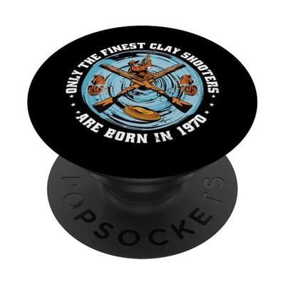 Nacido en 1970 Cumpleaños tiro de arcilla tiro al plato PopSockets PopGrip Adhesivo