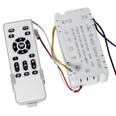 DRW Télécommande et récepteur pour ventilateur 4,5 x 12,5 x 2 cm et 5,5 x 11,5 x 2,5 cm