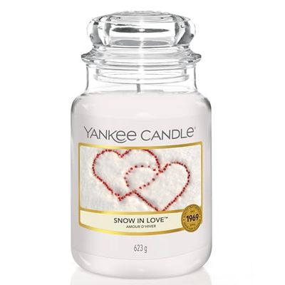 Yankee Candle vela aromática em jarra grande, neve e amor, duração de combustão de até 150 horas