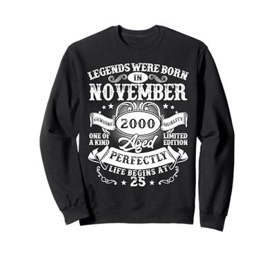 Legend since November 25 Years Old 2000 Retro 25th Birthday Sweatshirt