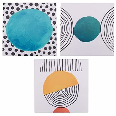 Set 3 Mattonella decorativa 20x20 cm in ceramica, fondo in sughero, Venice Lido